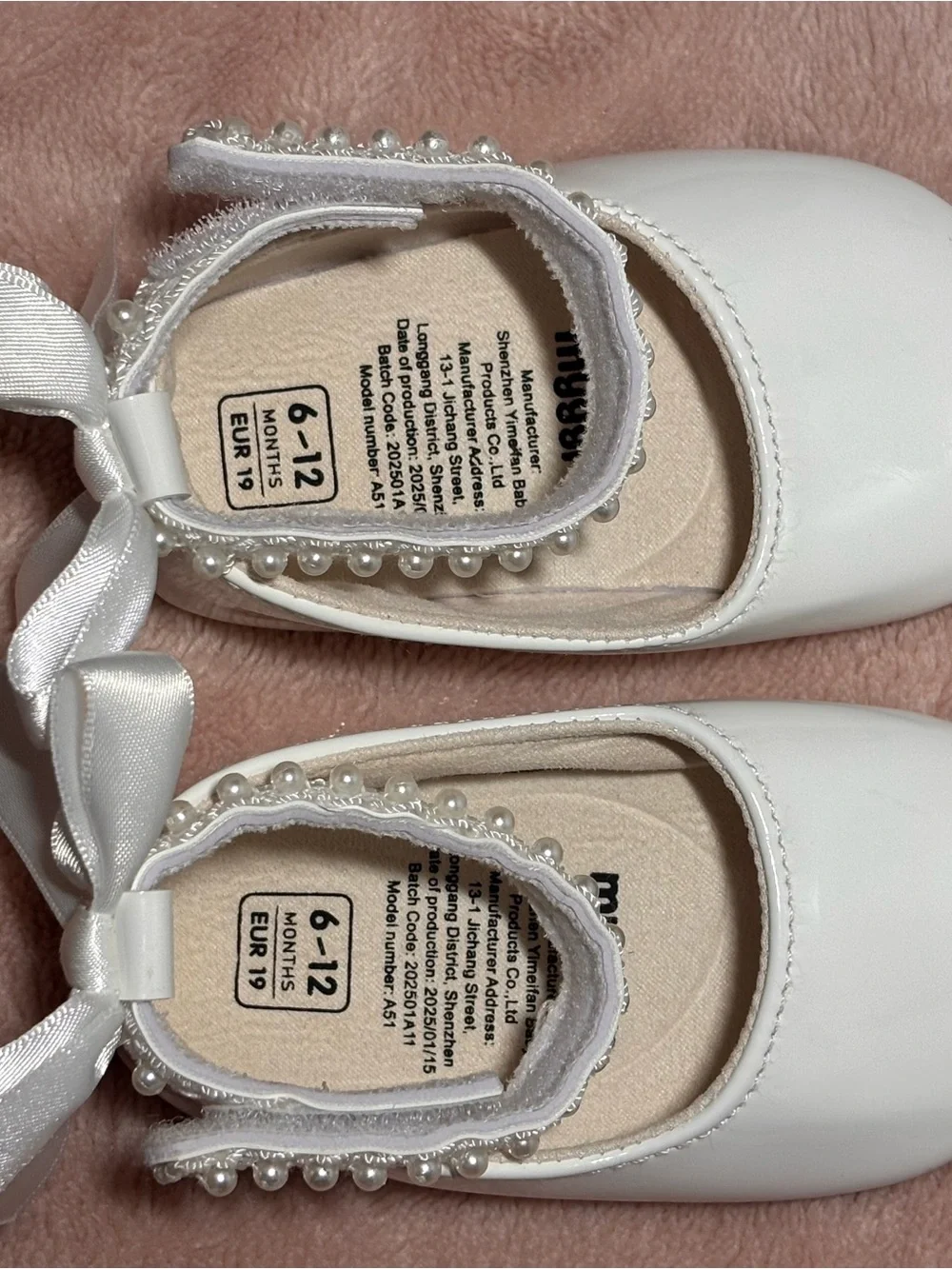 White Pearl-Trim Girls' Mary Jane Shoes